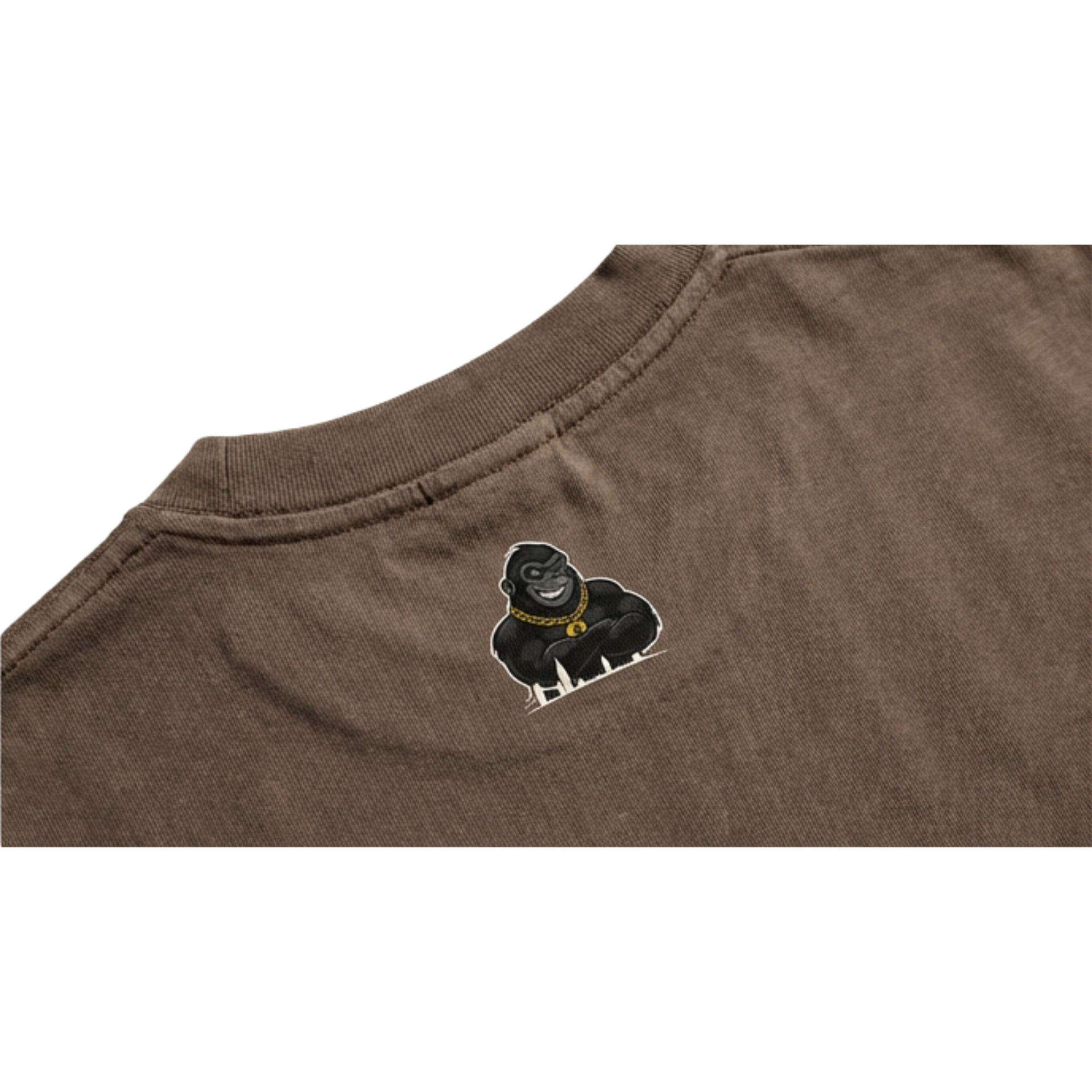 BROWN TEE back logo